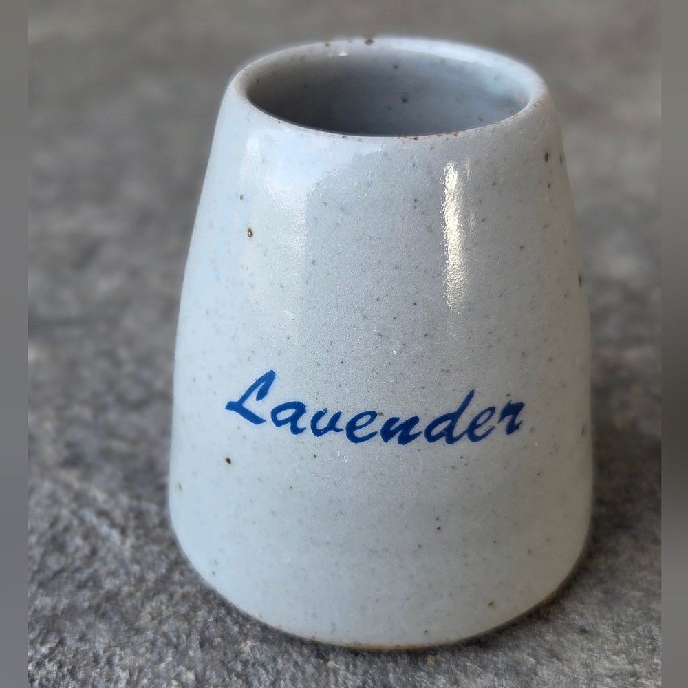 Vintage Bastine Pottery Signed Lavender Ceramic Vase - Gray